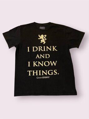 Game of Thrones Black Short-Sleeve Tee XXL 2XL I Drink & I Know Things Fan Shirt